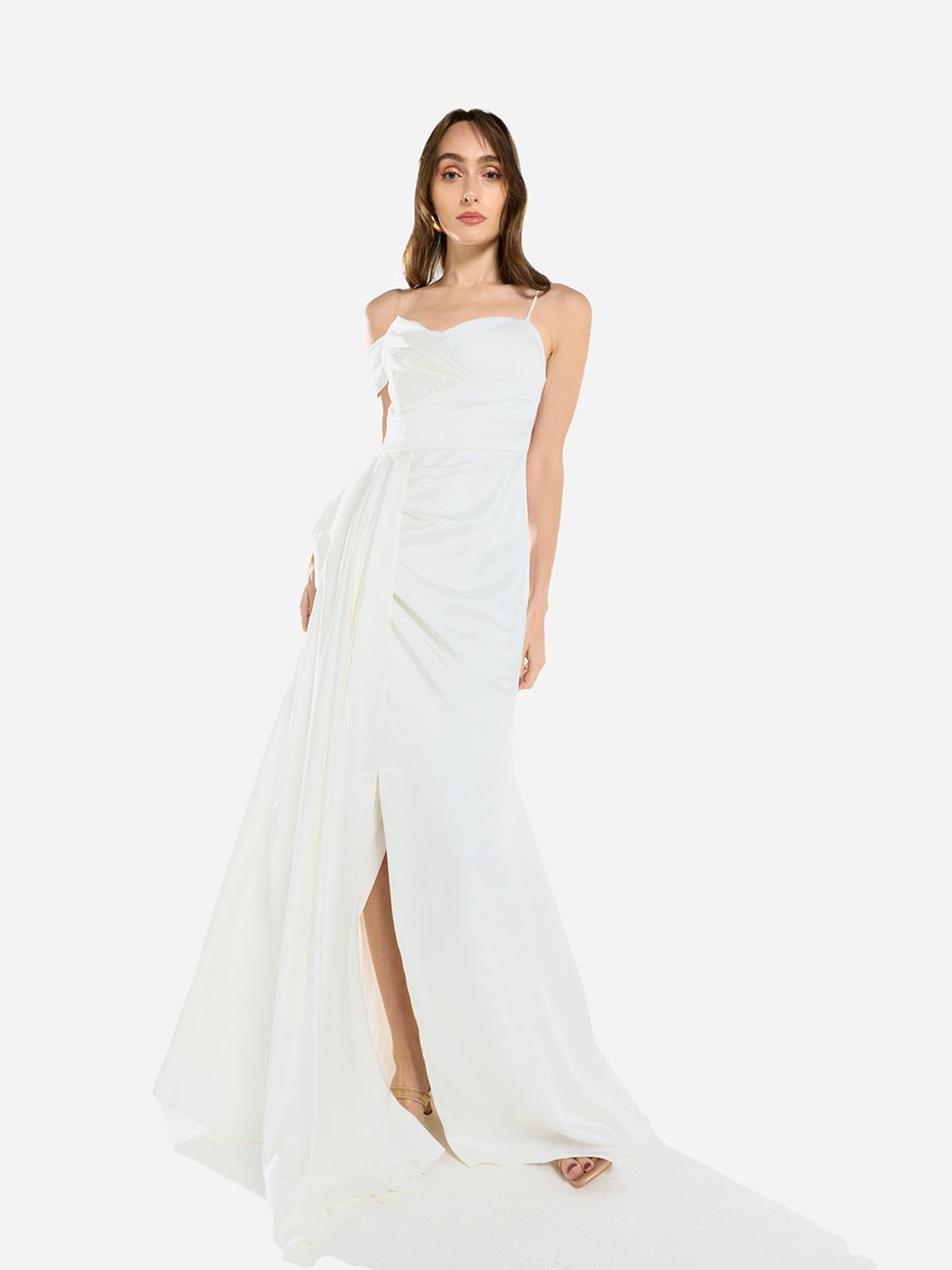 Women Asymmetric Drape Overlay Maxi Dress For Default Category at Qatar | Styli Women Asymmetric Drape Overlay Maxi Dress For Default Category at Qatar | Styli