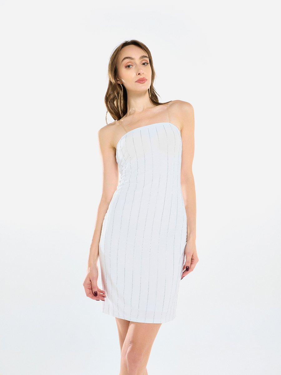 Women Embellished Bandeau Mini Dress