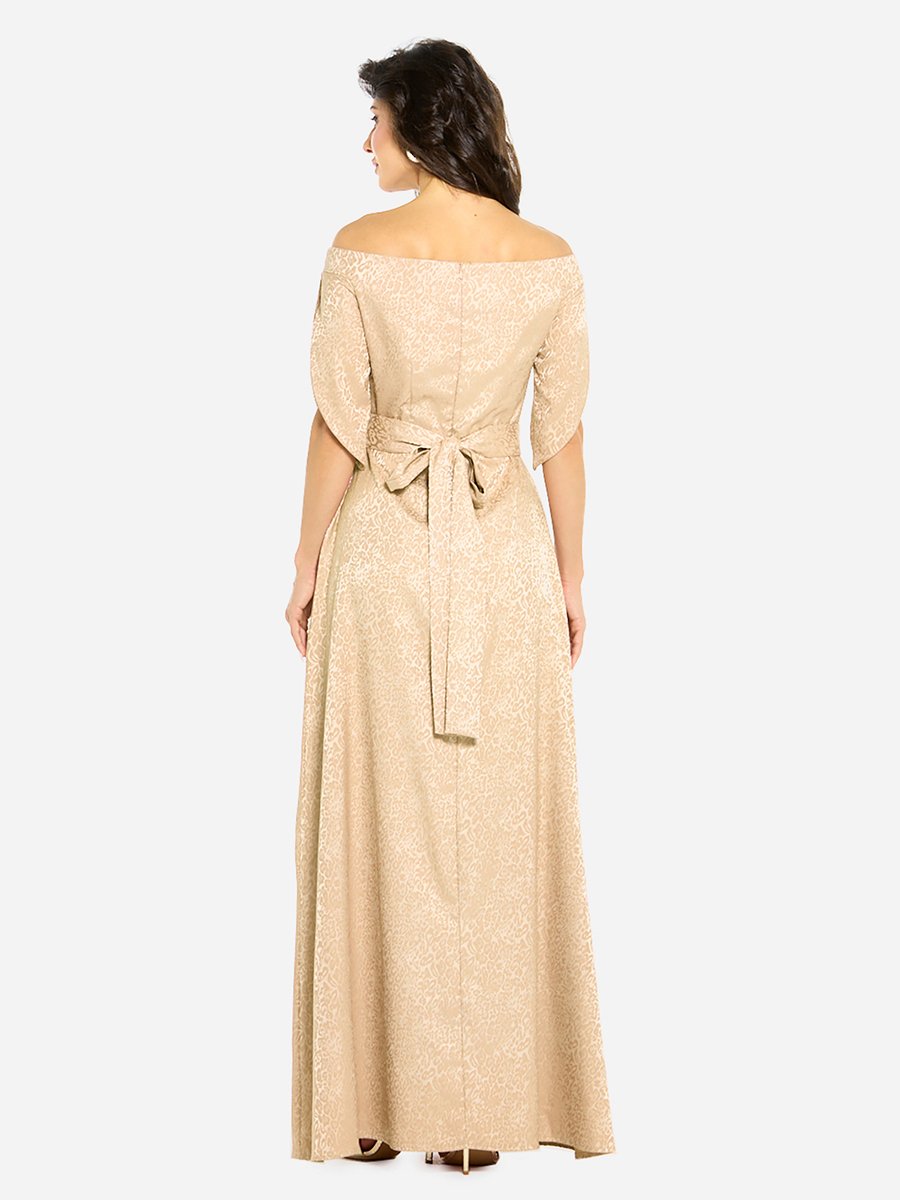 Women Embellished Off Shoulder Gown Dress