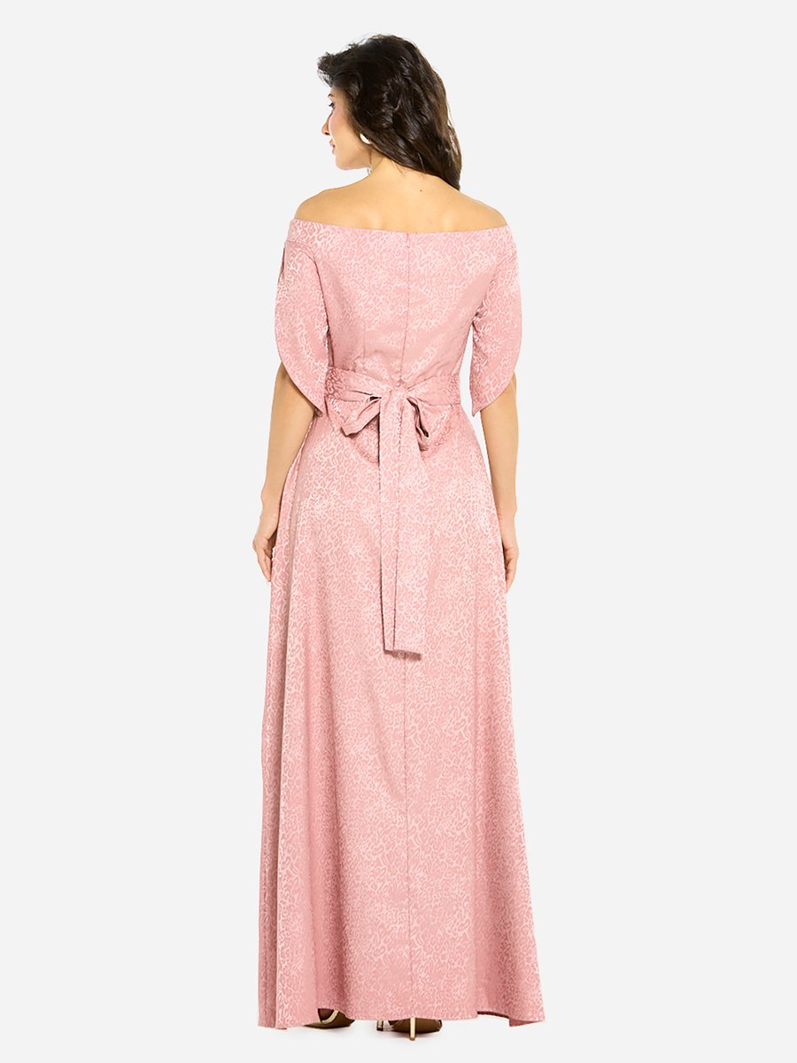 Women Embellished Off Shoulder Gown Dress