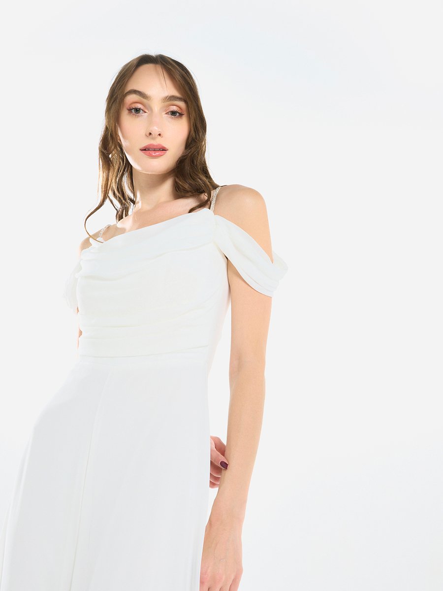 Women Draped Cowl Neck Jumpsuit