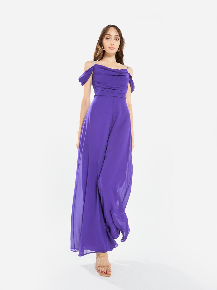 Women Draped Cowl Neck Jumpsuit
