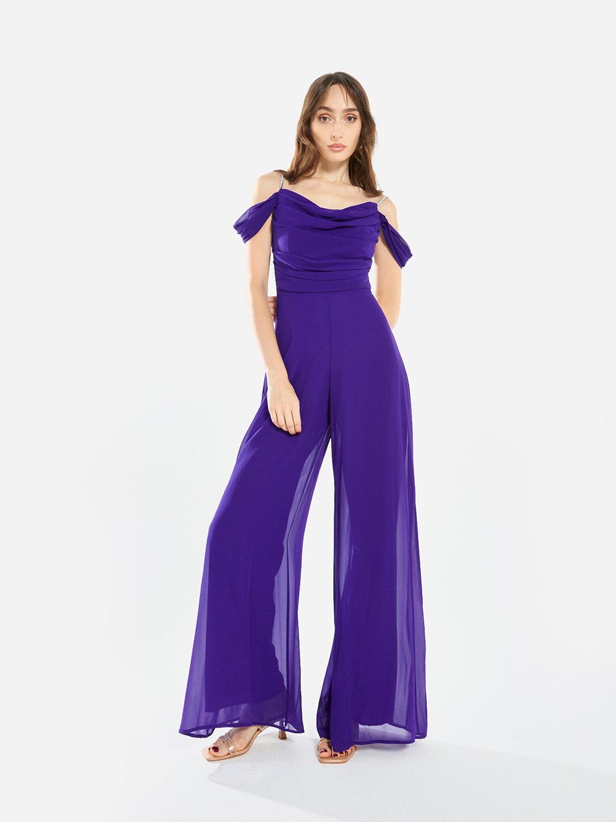 Women Draped Cowl Neck Jumpsuit
