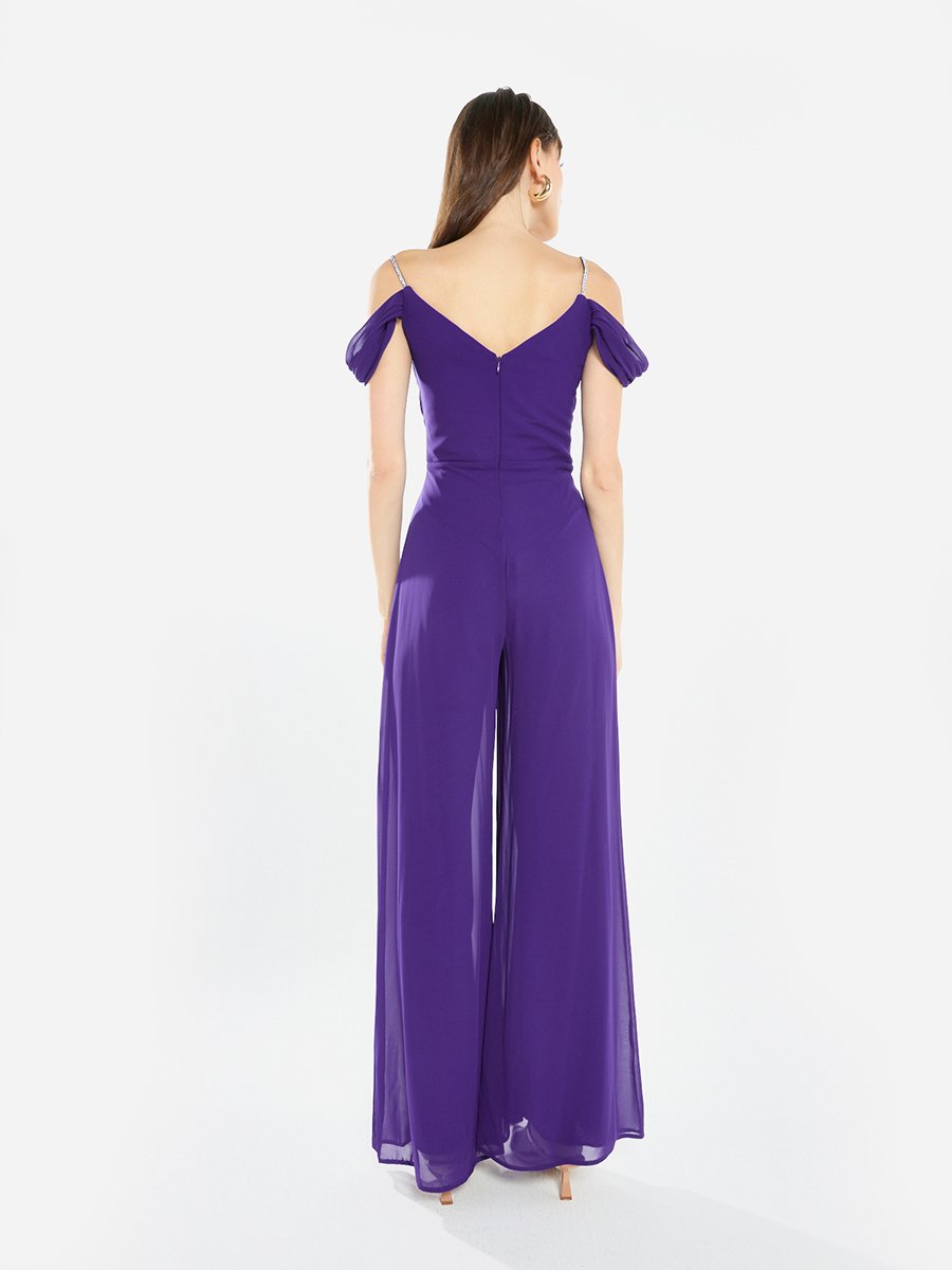 Women Draped Cowl Neck Jumpsuit