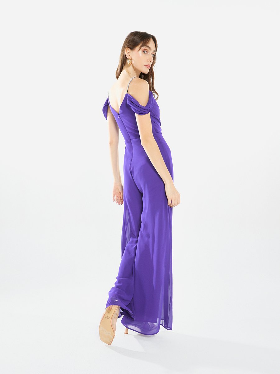 Women Draped Cowl Neck Jumpsuit