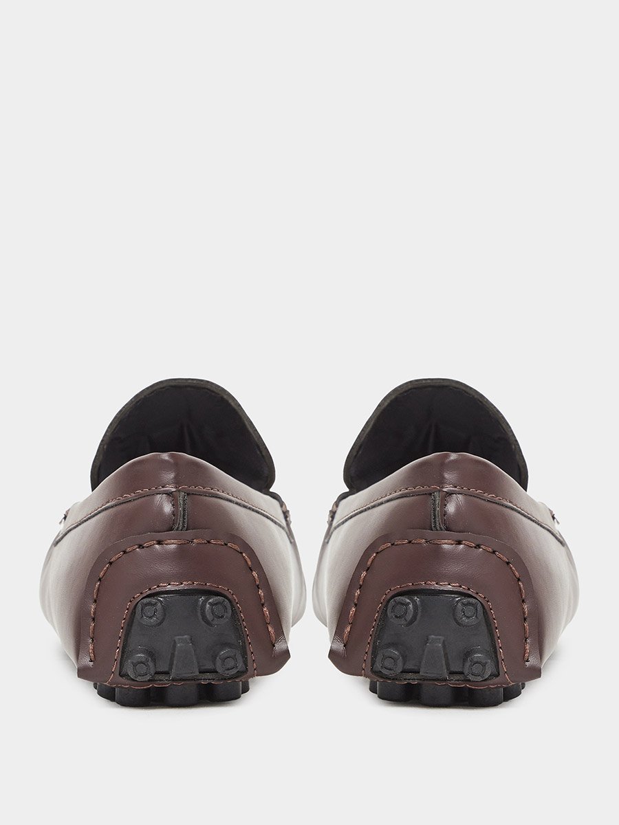 Men Faux Leather Look Square Toe Loafers