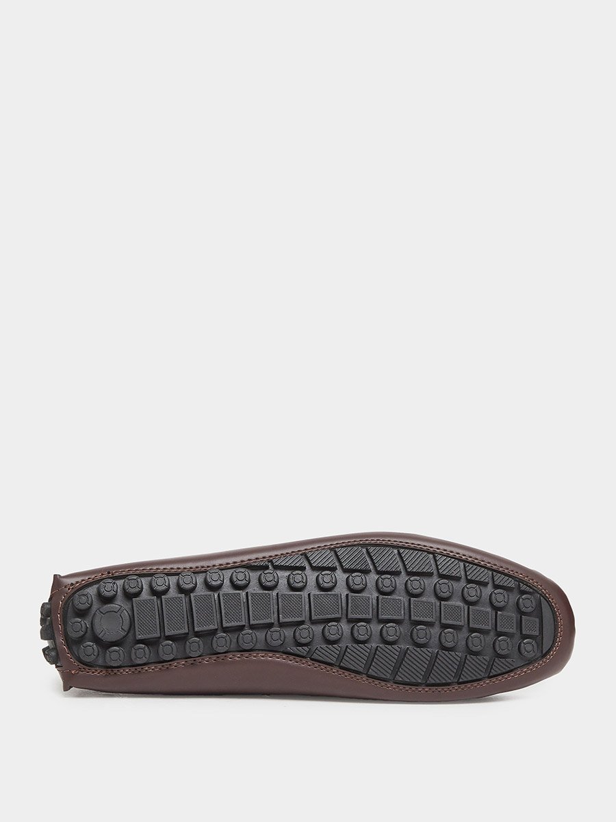 Men Faux Leather Look Square Toe Loafers