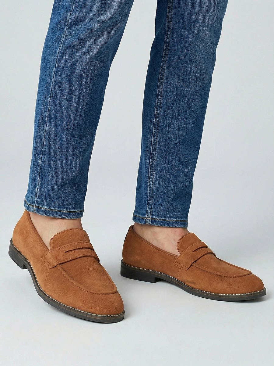 Men Classic Suede Look Slip-On Loafers