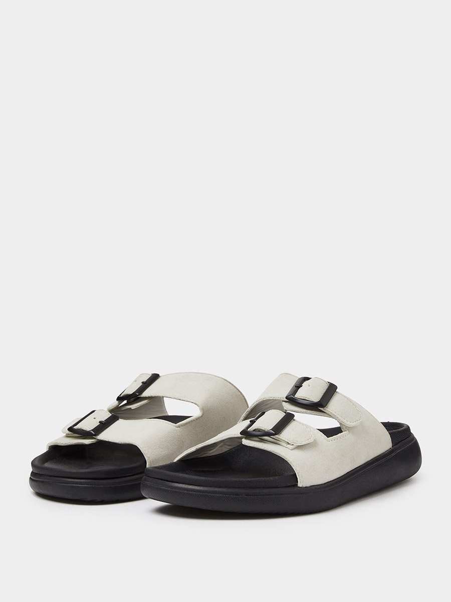 Men Double Strap Buckle Comfort Sandals
