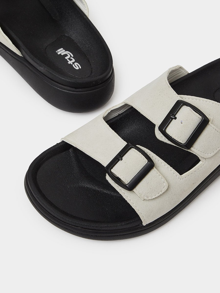 Men Double Strap Buckle Comfort Sandals