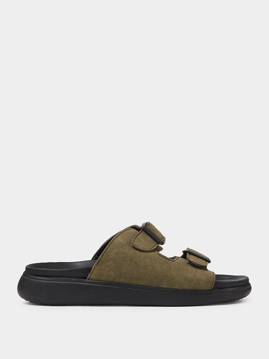 Men Double Strap Buckle Comfort Sandals