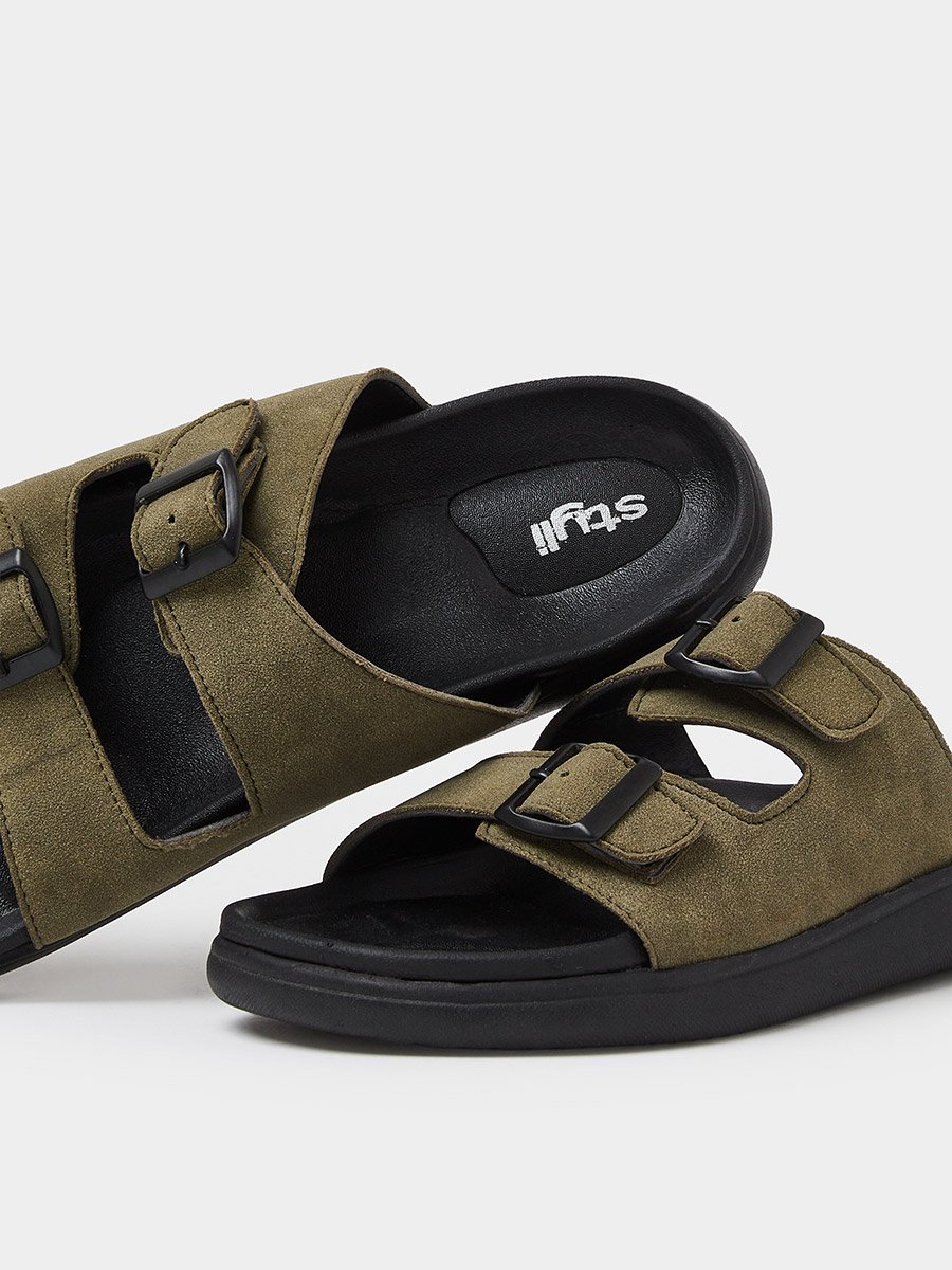 Men Double Strap Buckle Comfort Sandals