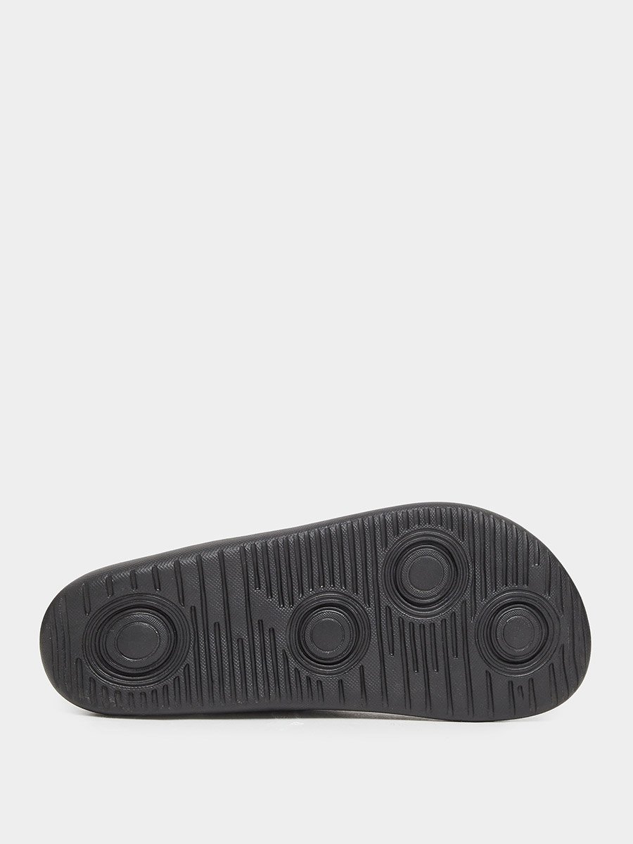Black Buckle-Up Comfort Thong Sandals