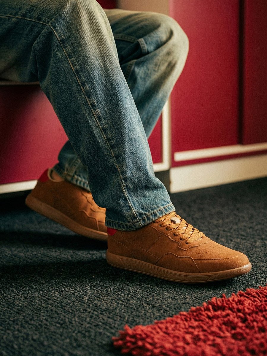 Men Tan Suede Sneakers