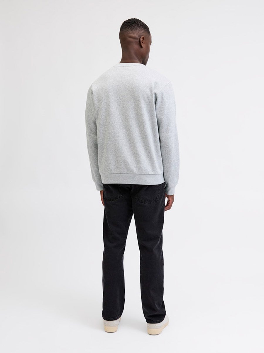 Grey Printed Pullover Sweatshirt