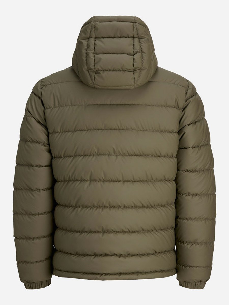 Olive Solid Zip-Up Puffer Jacket