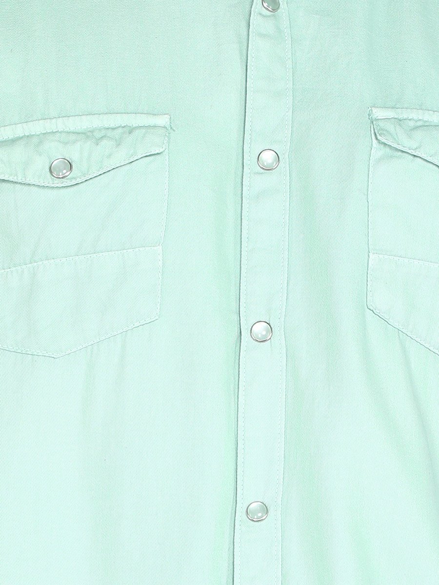 Men Green Cotton Twill Shirt
