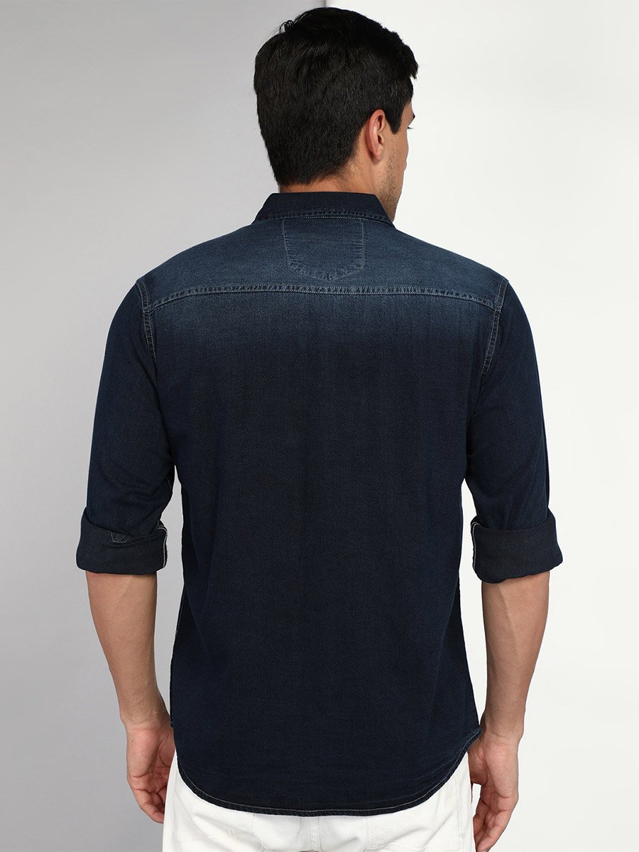 Men Blue Denim Casual Shirt