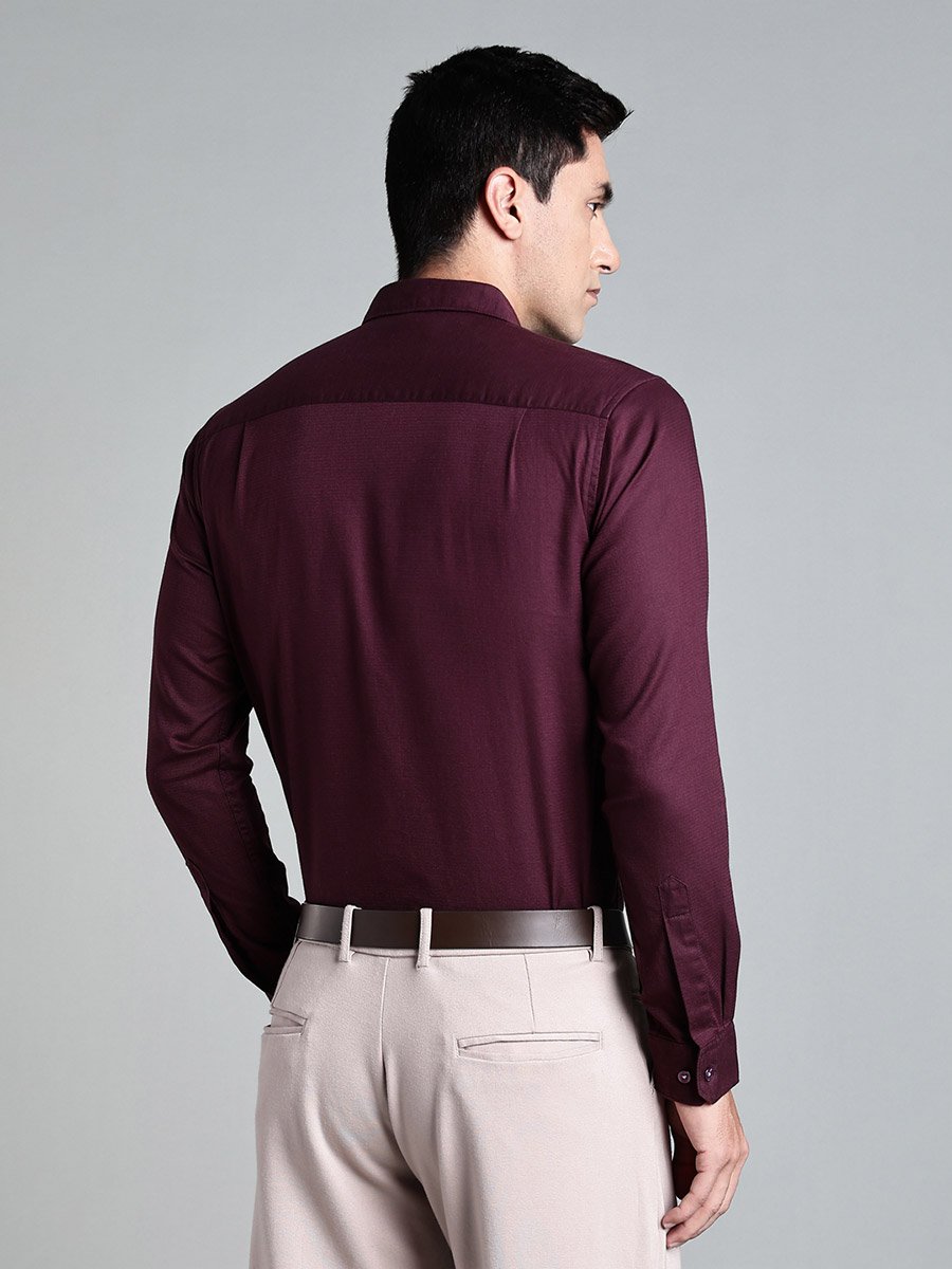 Men Solid Purple Formal Shirt