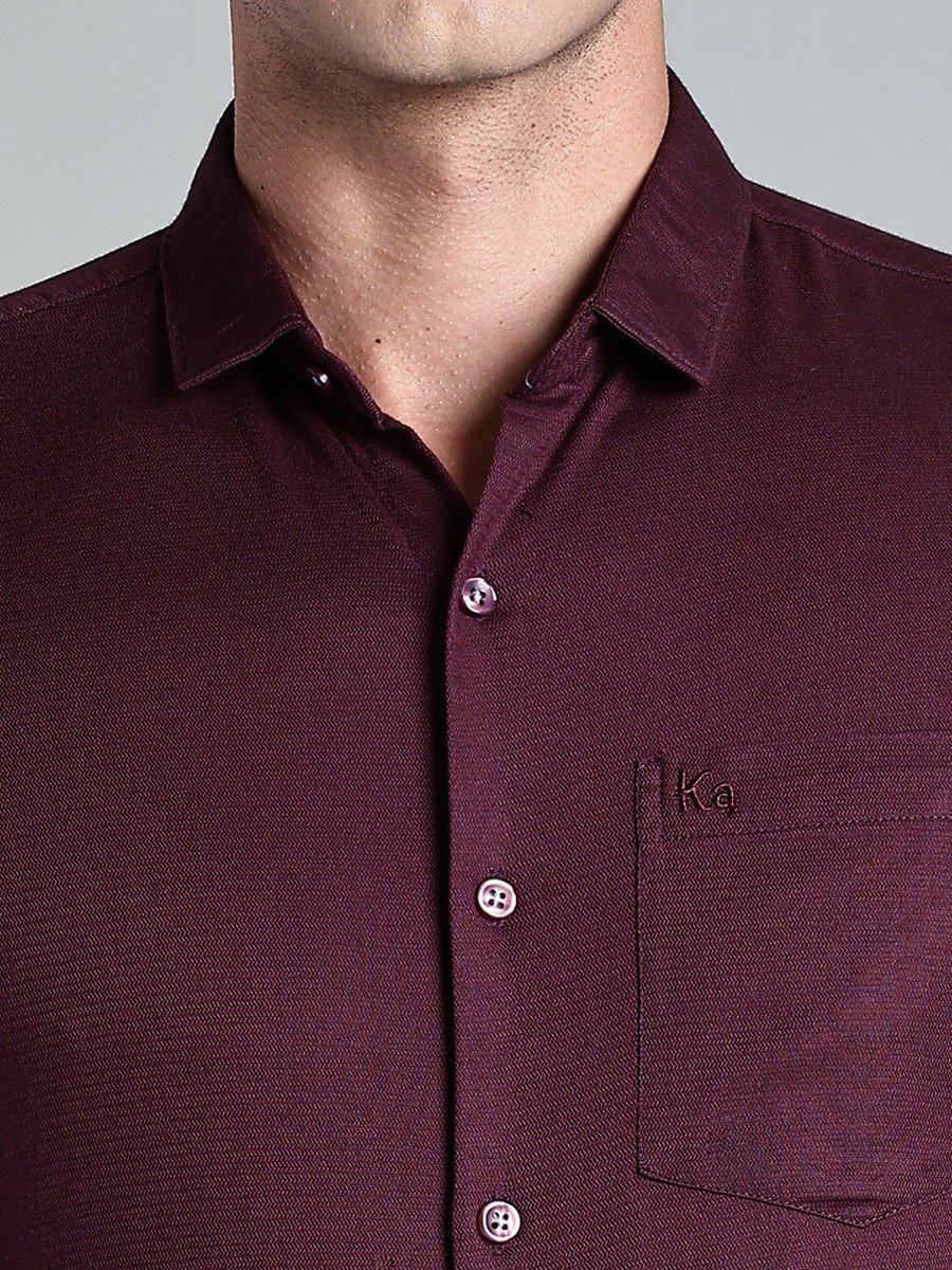 Men Solid Purple Formal Shirt