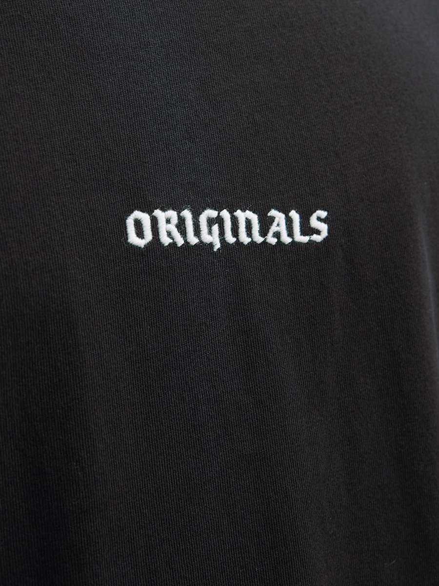 Black Minimal Print Crew Neck T-Shirt