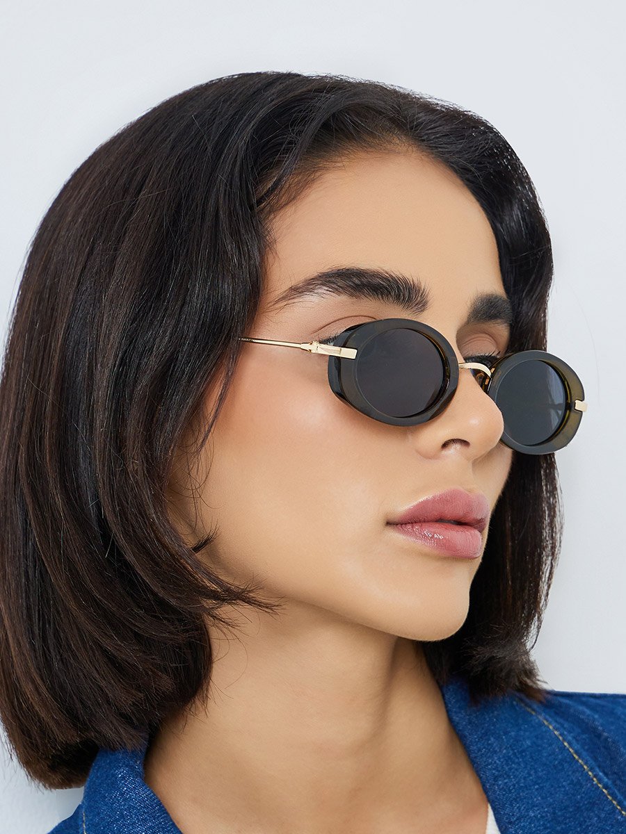 Resin Frame Oval Sunglasses