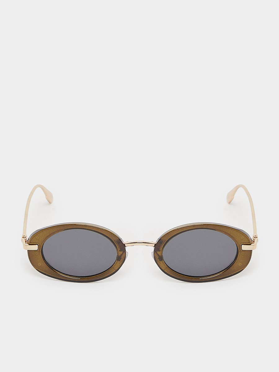 Resin Frame Oval Sunglasses