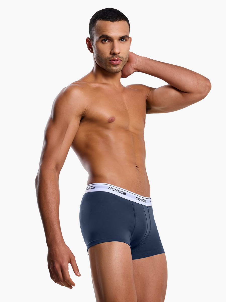 سراويل ترانك قطنية بخصر بطبعات للرجال - طقم من 3