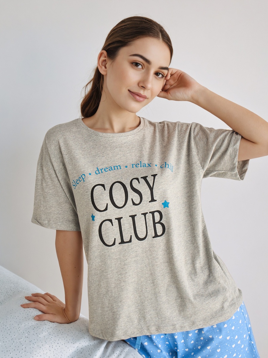 Cotton T-Shirt and Pyjama Shorts Set