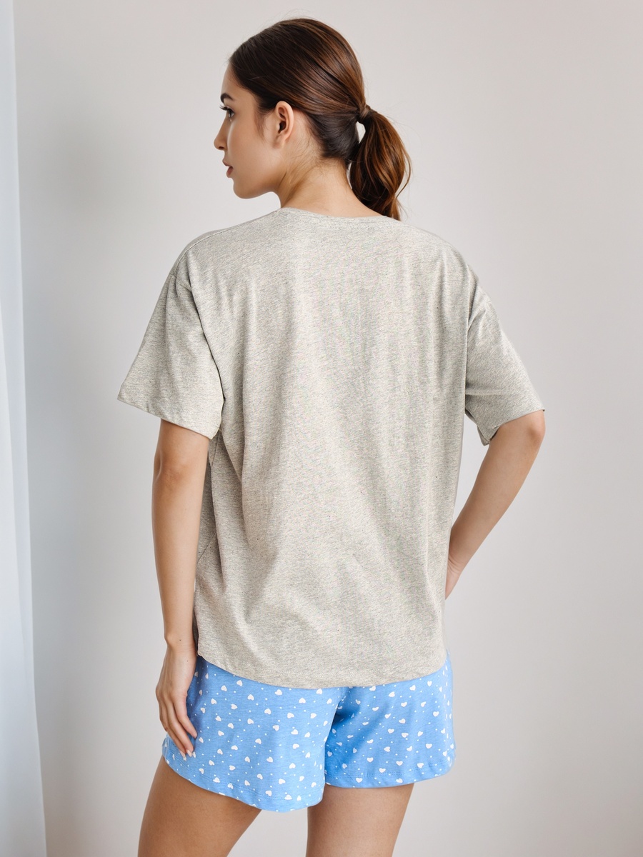 Cotton T-Shirt and Pyjama Shorts Set