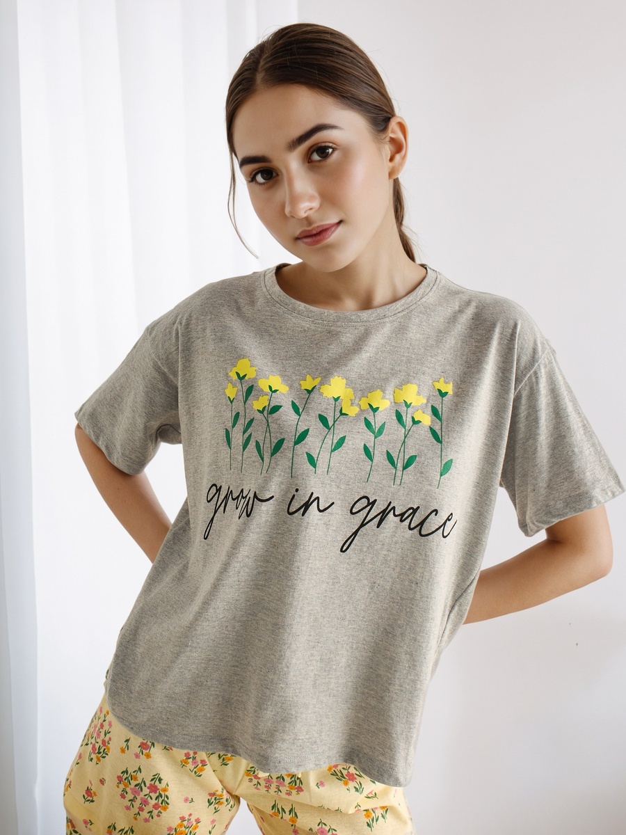 Cotton T-Shirt and Pyjama Shorts Set