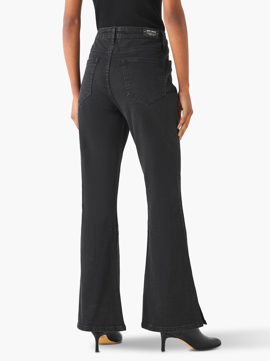 Flared High-Rise Cotton Jeans with Pockets