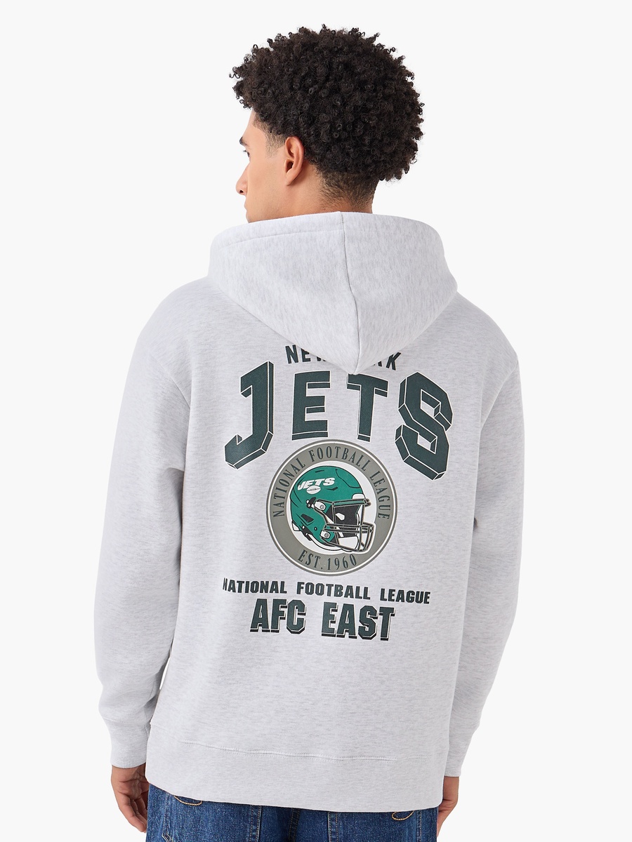 Men Oversized New York Jets Print Hoodie