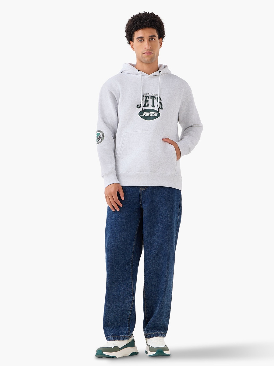 Men Oversized New York Jets Print Hoodie