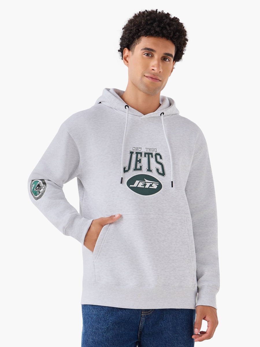 Men Oversized New York Jets Print Hoodie