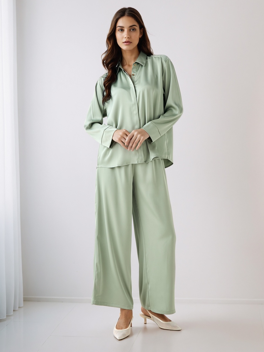 Co-Ords with Shirt and Wide Leg Pants