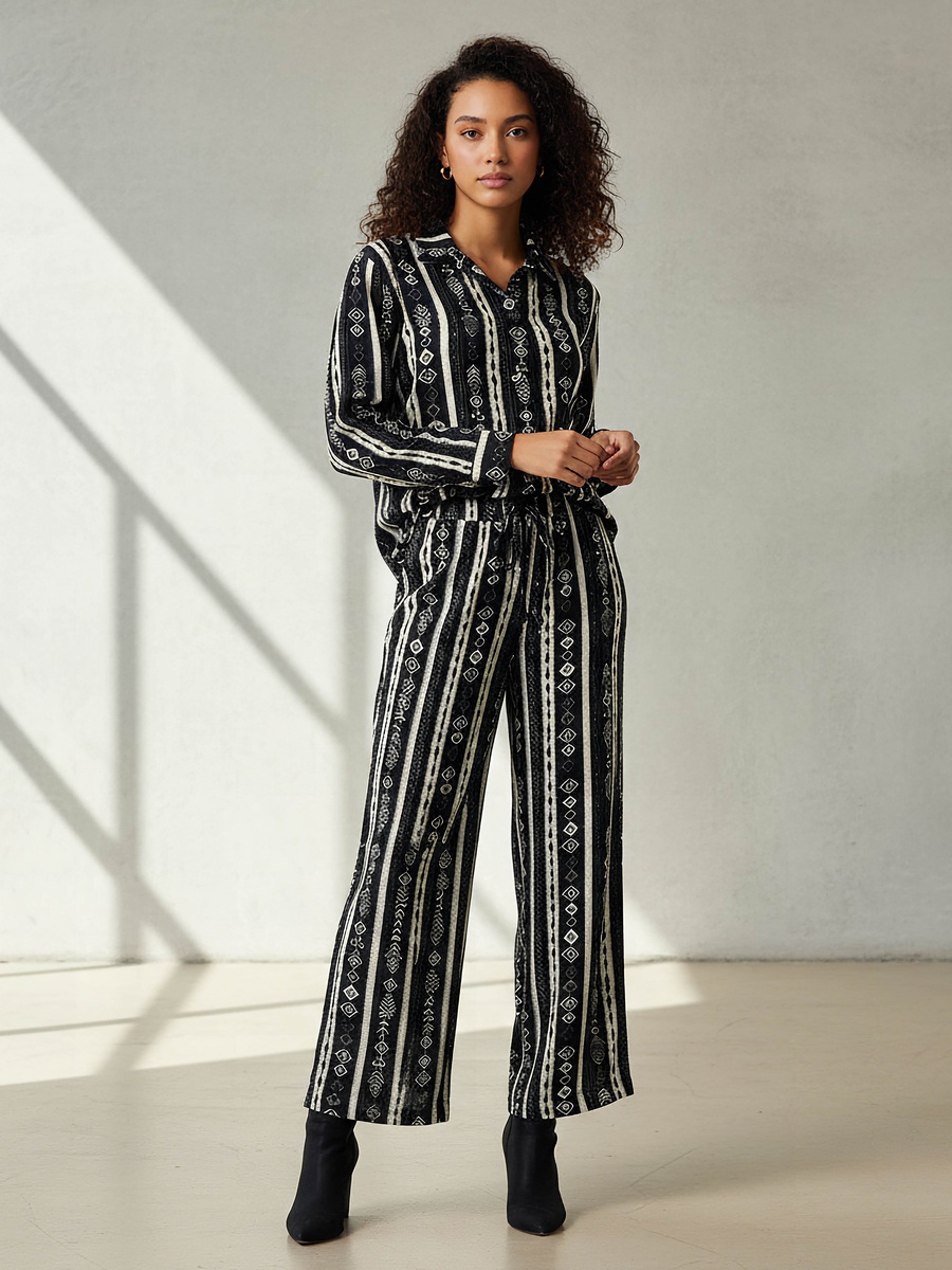 Co-Ords with Shirt and Wide Leg Pants