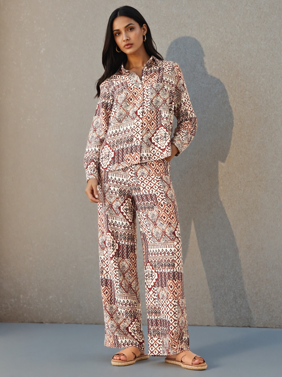 Co-Ords with Shirt and Wide Leg Pants