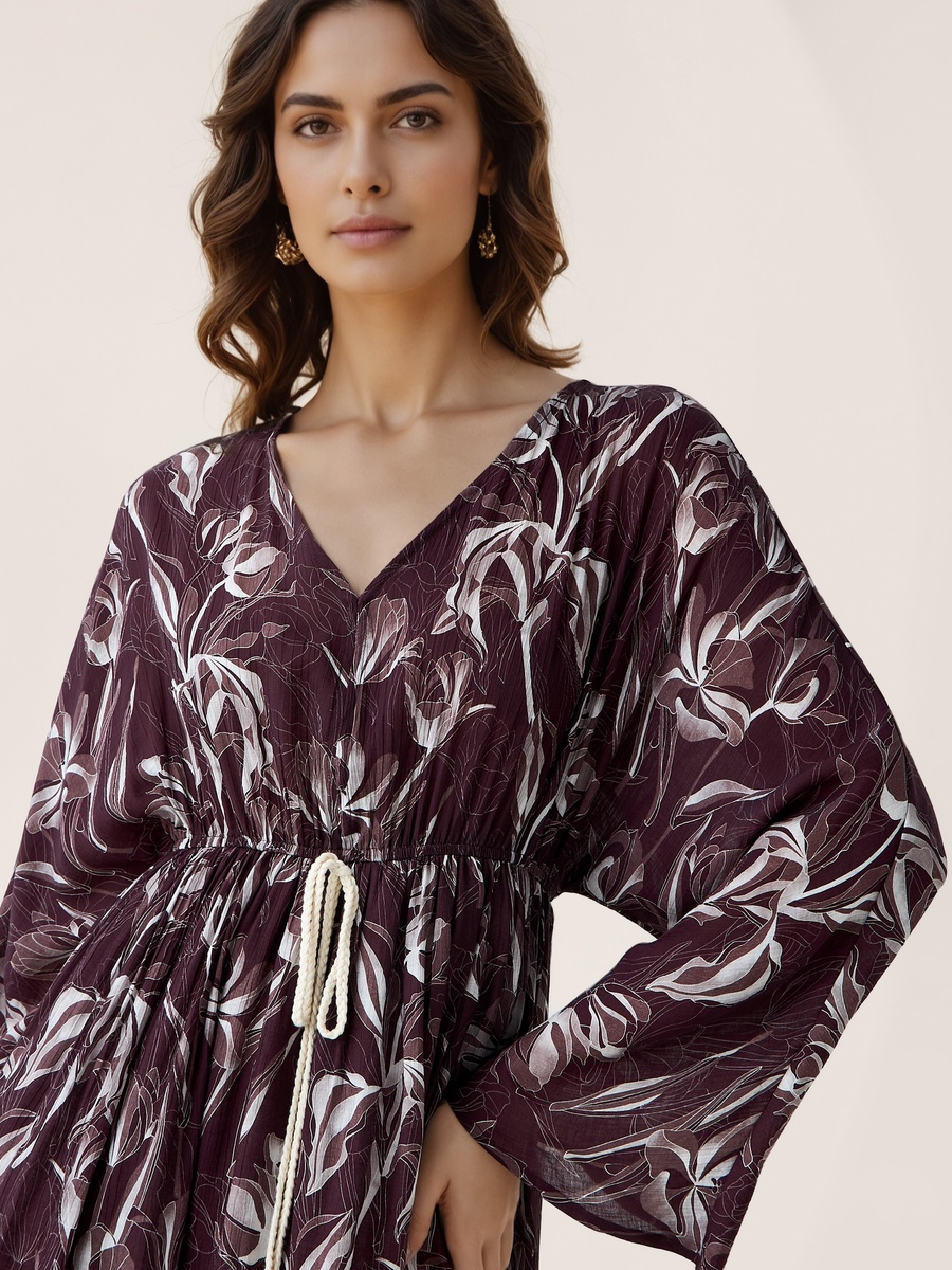 Floral Print Kaftan Dress