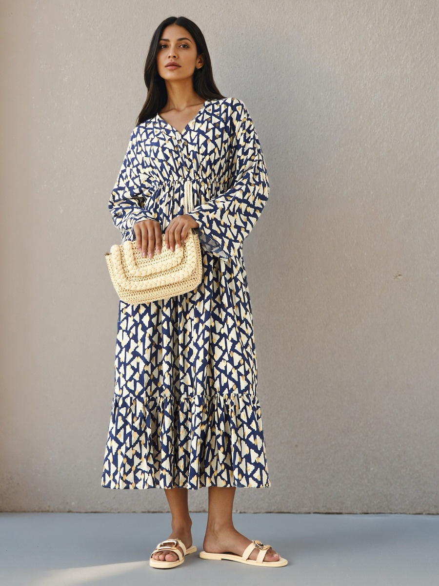 Printed Kaftan Dress