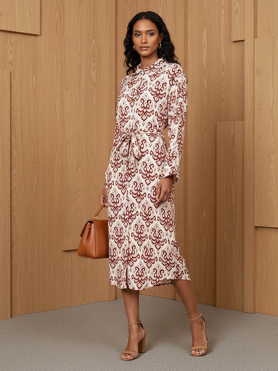 Printed Cotton Dress with High-Low Hemline