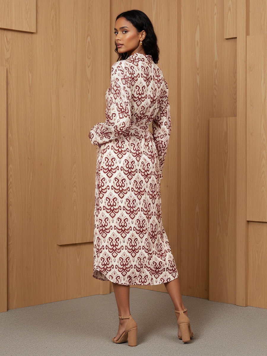 Printed Cotton Dress with High-Low Hemline