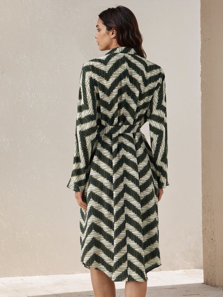 Printed Cotton Dress with High-Low Hemline