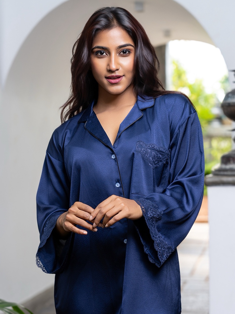 Notch Collar Night Dress