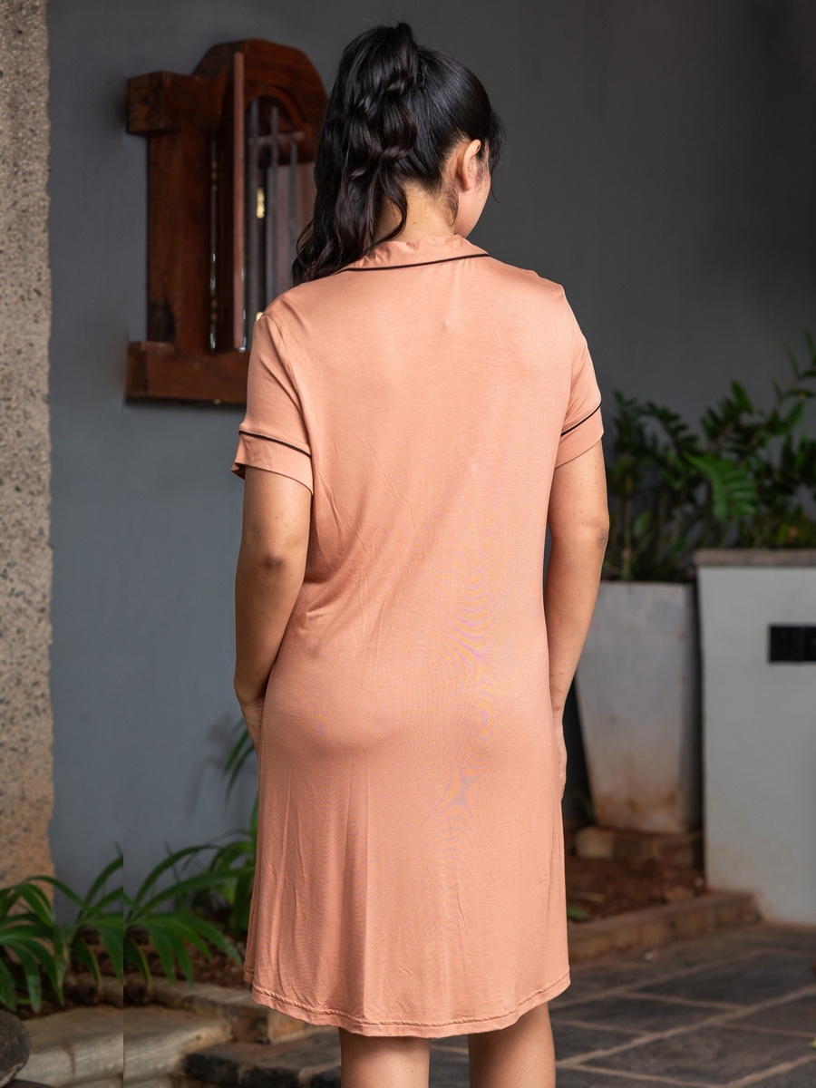 Plain Short Sleeves Sleepshirt