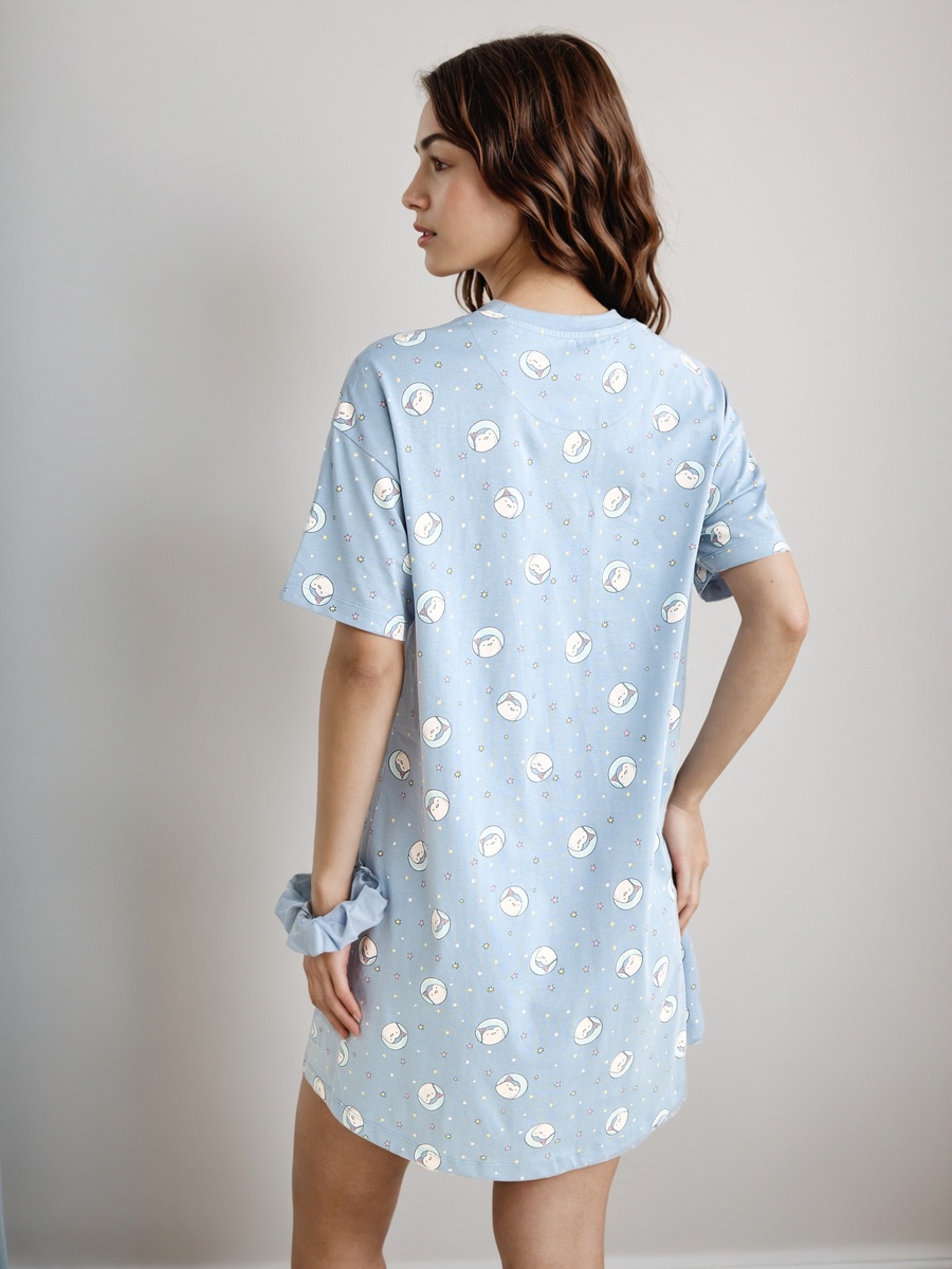 Set of 2 - Short Sleeves Cotton Printed Dress