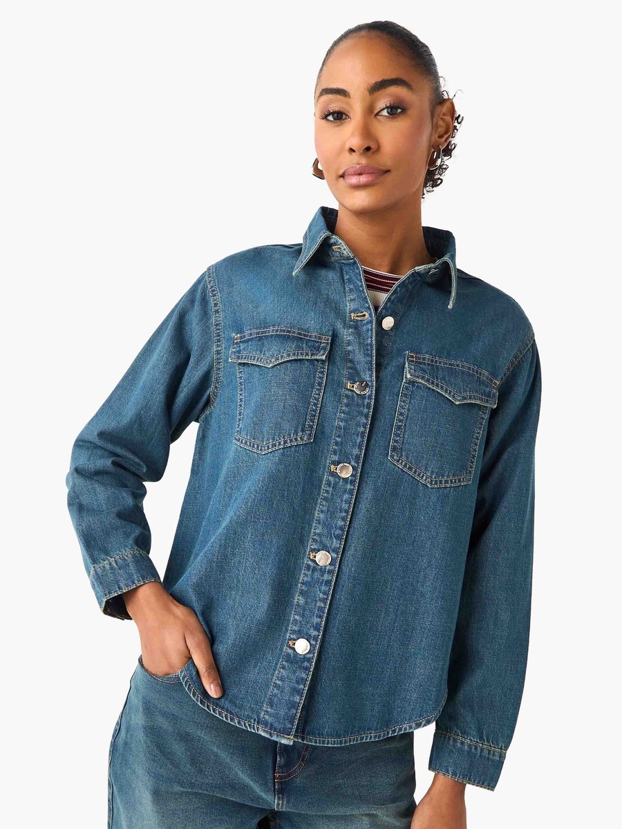 Relaxed Fit Denim Shirt with Pockets