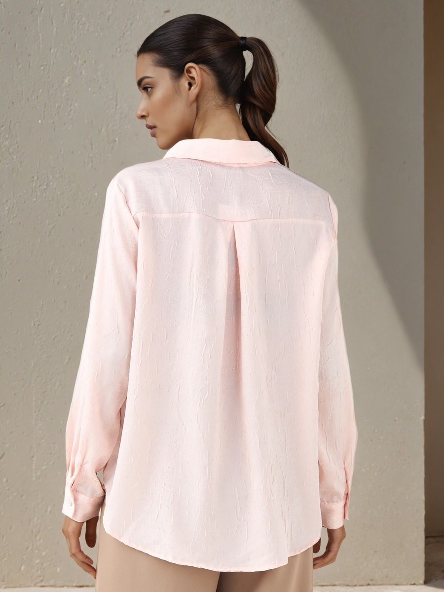 Regular Fit Viscose Textured Shirt with Collar