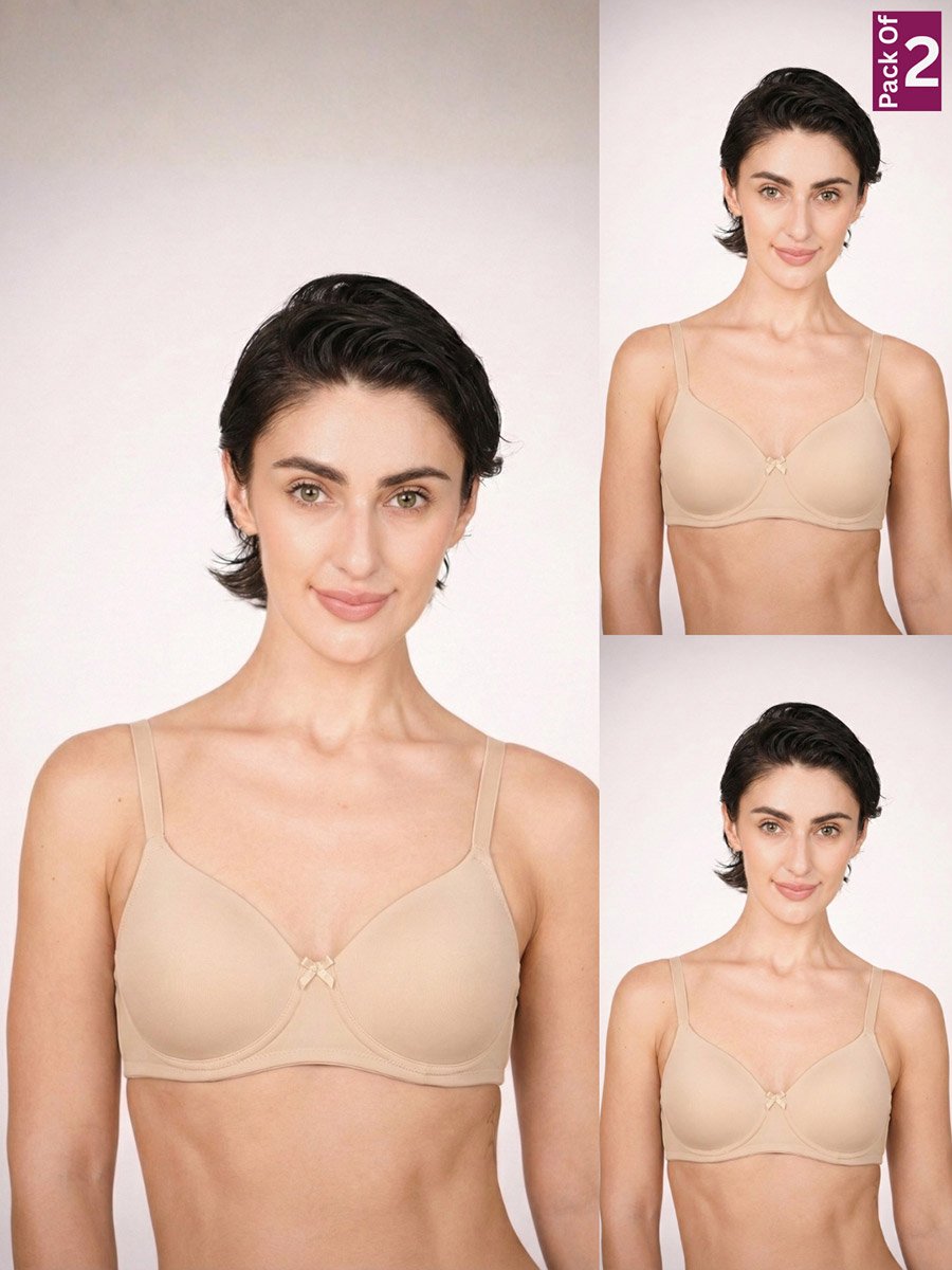Pack of 2 - Lightly Padded Lycra T-Shirt Bra
