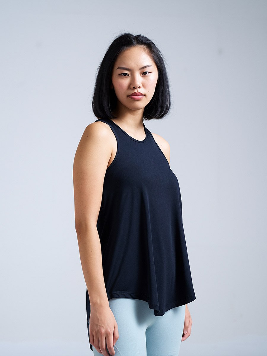 Women Navy Racerback Tank Top
